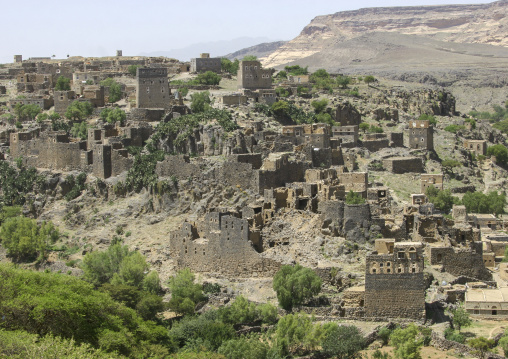 Fortified village in the mountain, Amran Governorate, Hababah, Yemen