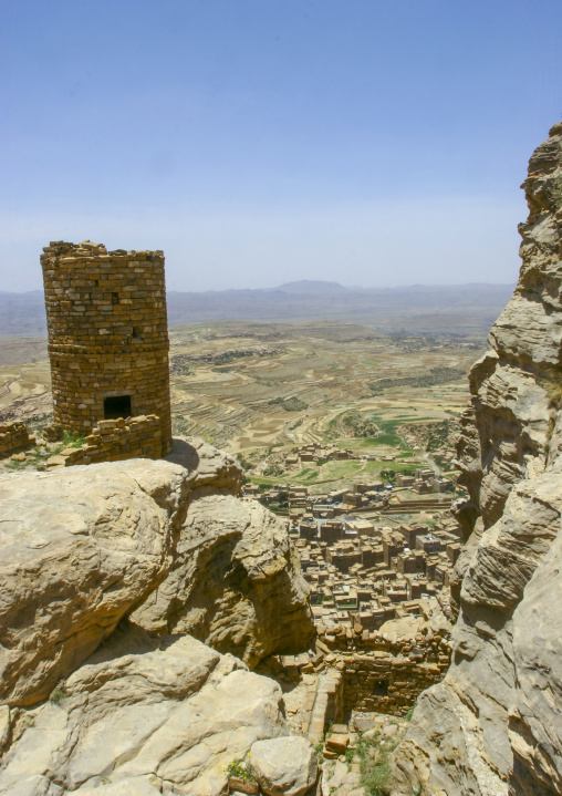 Watchtower over the valley, Amran Governorate, Hababah, Yemen