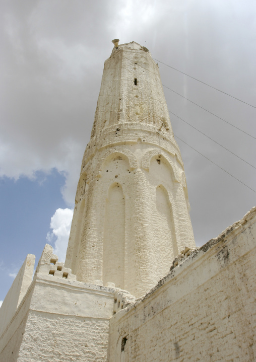 Old mosque minaret in the town, Al Hudaydah Governorate, Zabid, Yemen