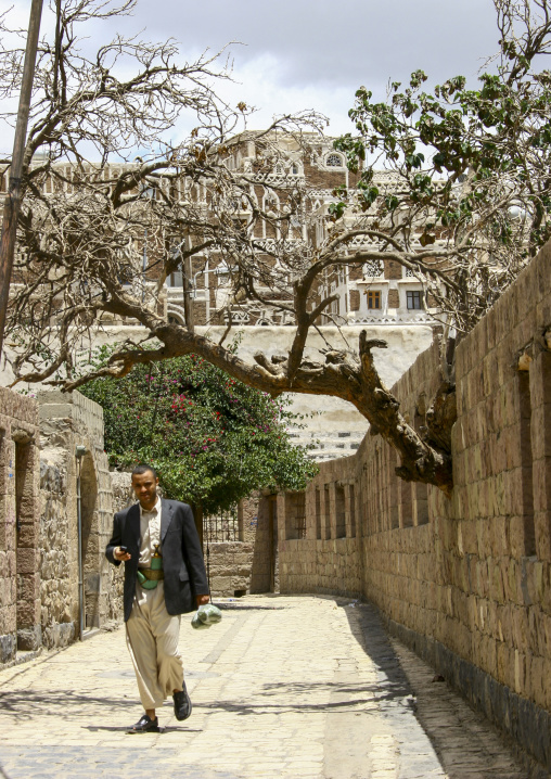 Traditional houses in the old city featuring ornamental facades, Amanat Al-Asemah, Sanaa, Yemen