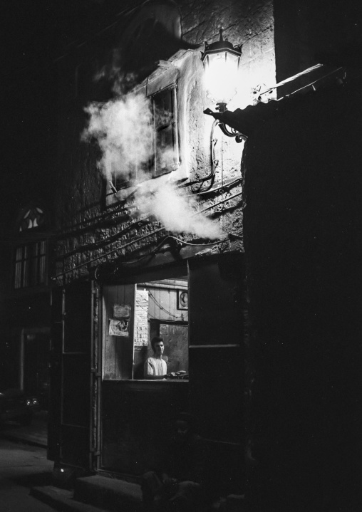Smoke coming out of a shop, Amanat Al-Asemah, Sanaa, Yemen