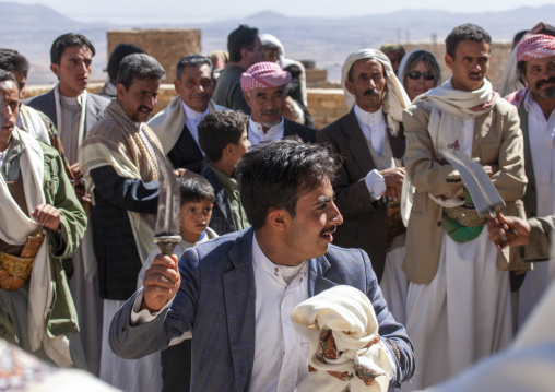 Wedding dancers with jambiyas, Amran Governorate, Thula, Yemen