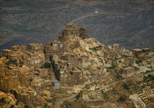 Fortified village in the mountain, Amran Governorate, Shaharah, Yemen