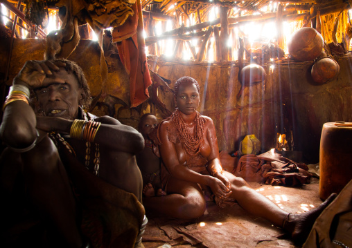 Uta woman from the Hamer tribe with her mother-in-law
, Omo valley, Turmi, Ethiopia
