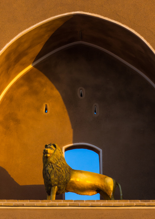 Lion Statue In A Hosseinieh 
, Yazd Province, Yazd, Iran