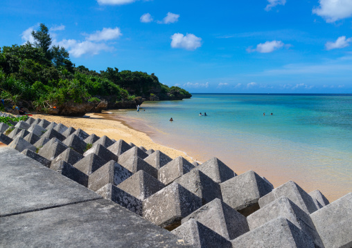 Concrete made tetrapods along Maruma beach, Yaeyama Islands, Iriomote, Japan