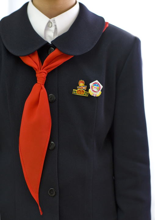 North Korean pioneer girl with a red neckerchief, Pyongan Province, Pyongyang, North Korea